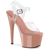 Pleaser Adore 708 Clear Blush Platform Shoes